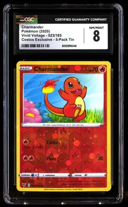 CGC 8 Charmander 023/185 Pokemon Vivid Voltage 2020 English - Image 1