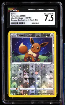 CGC 7.5 Eevee 130/185 Pokemon Vivid Voltage 2020 English - Image 1