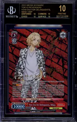 2022 Weiss Schwarz Tokyo Revengers New Era For Delinquents, Mikey SSP BGS 10 BL - Image 1