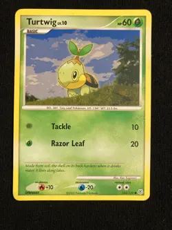 Pokemon TCG Turtwig 103/130 Diamond & Pearl Common Card (LP) 2007 - Image 1