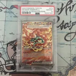 Hearthflame Mask Ogerpon EX Holo Pokemon TCG Card 212/167 Twilight Masquerade - Image 1