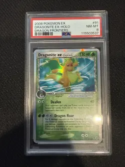 Dragonite EX Holo Card Delta Species 91/101 Dragon Frontiers PSA 8 - Image 1