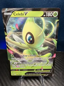 Celebi V 001/202 Sword & Shield Base Set NM Ultra Rare Pokemon Card TCG - Image 1
