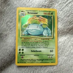 Pokemon Venusaur Holo Rare Base Set 15/102 Wizards of the Coast 100 HP Card 1999 - Image 1