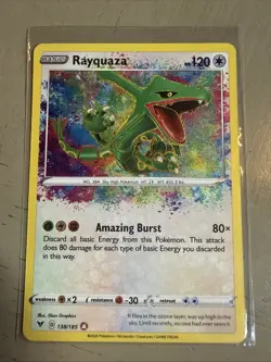 Pokemon TCG Rayquaza Vivid Voltage Holo Rare Card 138/185 NM/M Condition - Image 1