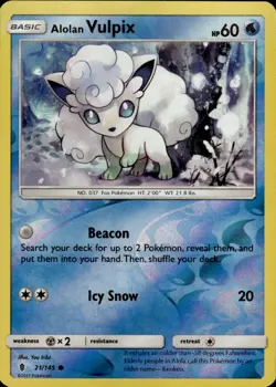Pokemon TCG Reverse Holo Card Alolan Vulpix SM - Guardians Rising 21/145 - Image 1