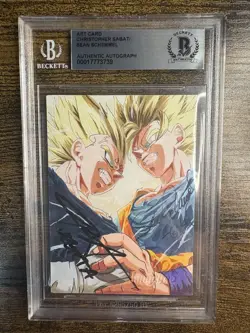 Dragonball Hand Drawn Sketch Art Card Dual Signed Vegeta & Goku 1 of 1! Beckett - Image 1