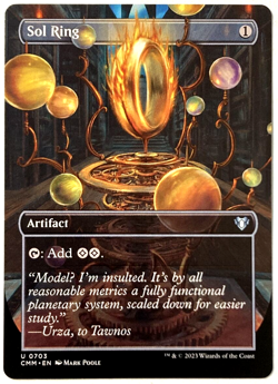 MTG Sol Ring *BORDERLESS* Commander Masters 0703 NM - Image 1