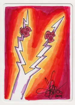 Signed Spanish Blue Scarab Proof Fork Sketch LP Ice Age Artist Amy Weber MTG AP! - Image 1