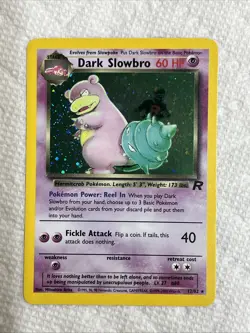 2000 Pokemon Team Rocket Dark Slowbro Holo 12/82 Free Shipping - Image 1