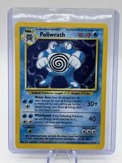 Pokemon TCG Poliwrath 13/102 Holo Rare Base Set Unlimited WOTC Vintage 1999 NM - Image 2