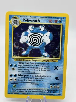 Pokemon TCG Poliwrath 13/102 Holo Rare Base Set Unlimited WOTC Vintage 1999 NM - Image 5