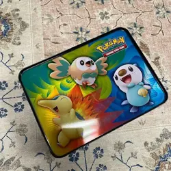 Pokemon TCG Collector Chest Tin Rowlet Cyndaquil Oshawott Starters Storage Box - Image 1