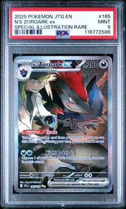 2025 POKEMON JTG EN-JOURNEY TOGETHER #185 N'S ZOROARK EX PSA 9 - Image 1