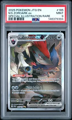 2025 POKEMON JTG EN-JOURNEY TOGETHER #185 N'S ZOROARK EX PSA 9 - Image 1