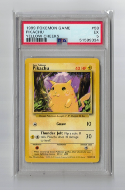 1999 POKEMON GAME YELLOW CHEEKS-SHADOWLESS #58 PIKACHU PSA 5 - Image 1
