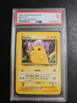 1999 POKEMON GAME PIKACHU YELLOW CHEEKS PSA 7 - Image 2