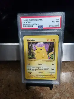 1999 Pokemon Game Pikachu Yellow Cheeks Psa 8 - Image 2