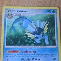 Pokemon TCG Vaporeon 34/111 Non-Holo Platinum Series Rising Rivals 2009 - Image 2