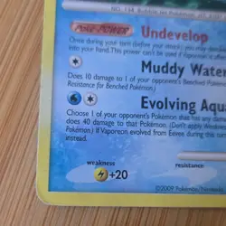 Pokemon TCG Vaporeon 34/111 Non-Holo Platinum Series Rising Rivals 2009 - Image 5