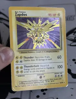 Pokemon Zapdos 16/102 Holo 1999-2000 4th Print Base Set - Image 3
