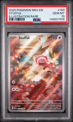 2025 POKEMON MEG EN-MEGA EVOLUTION ILLUSTRATION RARE #154 STUFFUL PSA 10 - Image 1