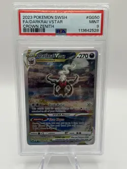 Pokemon TCG PSA 9 Darkrai VStar SWSH Crown Zenith #GG50 Ultra Rare Holo - Image 1