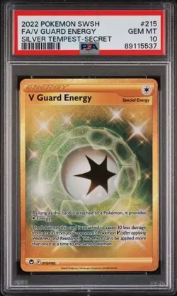 V Guard Energy #215 PSA 10 • 2022 Pokemon SWSH Silver Tempest Secret FA GEM MINT - Image 1