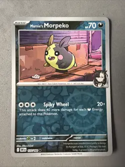 Pokemon TCG * Destined Rivals 137/182 Marnie's Morpeko C * REVERSE HOLO * NM - Image 1