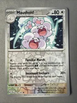 Pokemon TCG * SV Surging Sparks * 158/191 Maushold Uncommon * REVERSE HOLO * NM - Image 1