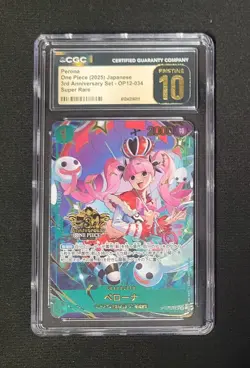 2025 ONE PIECE PERONA JAPAN 3RD ANNIVERSARY SUPER RARE #OP12-034 CGC PRISTINE 10 - Image 1