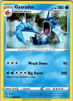 Gyarados 040/192 SWSH02: Rebel Clash Pokemon NM Holo - Image 1