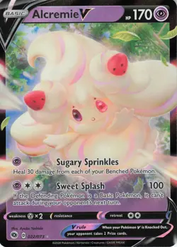 Alcremie V 22/73 Ultra Rare Holofoil Champion's Path NM Pokemon - Image 1