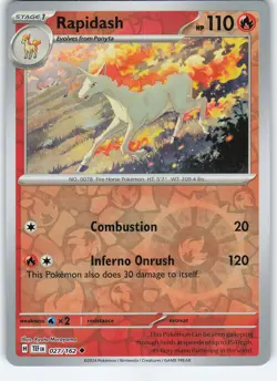 Rapidash 027/162 Uncommon Reverse Holo SV05: Temporal Forces NM Pokemon - Image 1