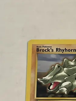 VTG Pokemon TCG Brock's Rhyhorn 22/132 Gym Heroes Non Holo Rare Unlimited LP - Image 4