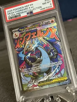 2 x 2025 Mega Charizard X ex Pokemon MEP En Ultra-Premium Collection PSA 8 - Image 3