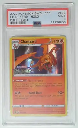 1x V0037: 2020 Charizard - SWSH066 - Prerelease - Holo Rare - SWSH: PSA: 9: MIN - Image 1