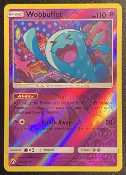 Wobbuffet Reverse Holo Rare 93/214 Pokemon TCG Sun & Moon Lost Thunder - NM - Image 1