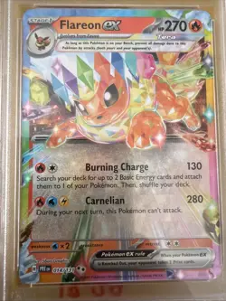 2025 Pokemon PRE Prismatic Evolutions FLAREON EX #014 PSA 9 - Image 2