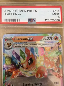 2025 Pokemon PRE Prismatic Evolutions FLAREON EX #014 PSA 9 - Image 3