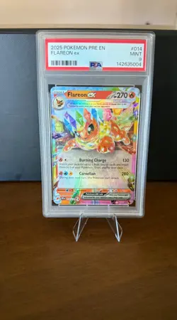 2025 Pokemon Graded Flareon ex 014/131 Sv: Prismatic Evolutions Holo PSA 9 - Image 1