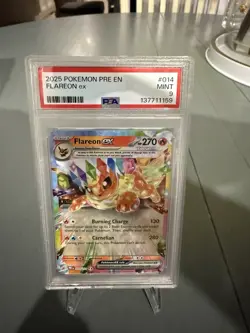 2025 POKEMON - PRE EN-PRISMATIC EVOLUTIONS - #014 - FLAREON EX - PSA 9 - Image 1