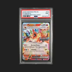 2025 Pokemon Pre En-Prismatic Evolutions Flareon Ex 014 PSA 9 Surprise Box Promo - Image 1