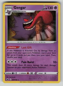 Gengar 057/198 Holo Rare Chilling Reign Pokemon NM - Image 1