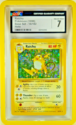 1999 POKEMON BASE SET UNLIMITED #14 RAICHU-HOLO PROFESSIONAL Grade 7 - VINTAGE - Image 1