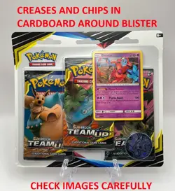 (402908) Pokemon Sun & Moon Team Up Deoxys 3-Pack Booster Blister Factory Sealed - Image 2