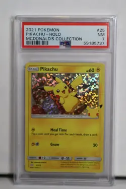 2021 Pokemon Pikachu-Holo McDonald's Collection #25 25th Anniversary PSA 7 NM - Image 1