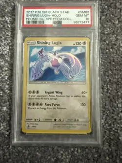 2017 POKEMON SM BLACK STAR PROMO #SM82 SHINING LUGIA-HOLO PSA 10 - Image 1