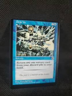 Deja Vu Portal Blue Sorcery NM Error Way Off Center Magic The Gathering MTG - Image 3