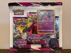 Pokemon TCG: Sword & Shield Fusion Strike 3 Pack Blister ESPEON Black Star Promo - Image 1